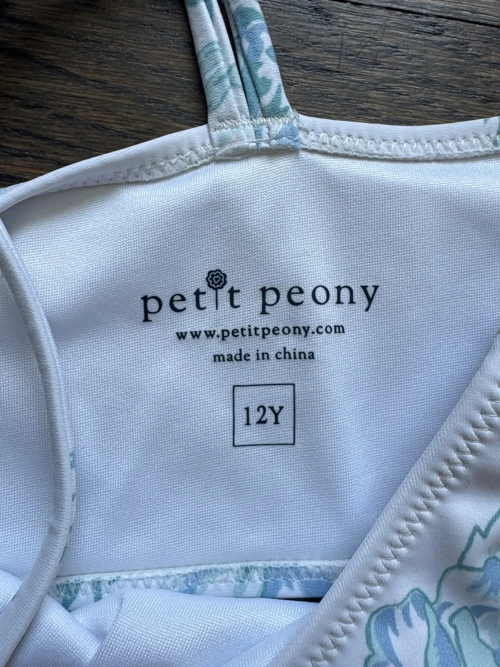 Petit Peony White & Light Blue Floral Girls' Bikini Set